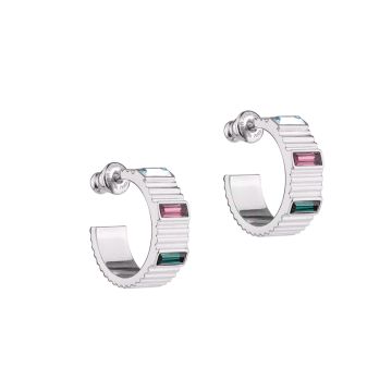 Judith hoop earrings with colored stones