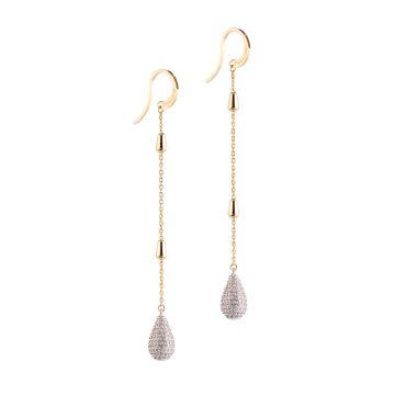 Tulipe earrings with zircons pendant