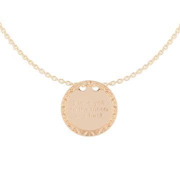 My Life Necklace in Gold Love “I Love You to the Moon and Back”