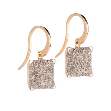 Jolie earrings with pendant square with microdiamonds