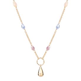 Tulipe necklace with colored stones