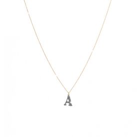 Jolie gold chocker necklace with pendant initial in microdiamonds