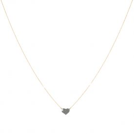 Necklace in 18kt gold with one heart
