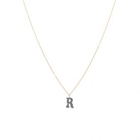 Jolie gold chocker necklace with pendant initial in microdiamonds