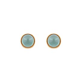 Jolie gold earring with natural stone with cabochon cut