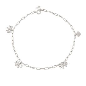 Anklet with bows pendant with crystals - Bond