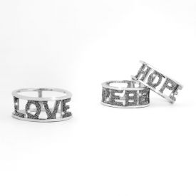 Jolie customize ring with letter with microdiamonds